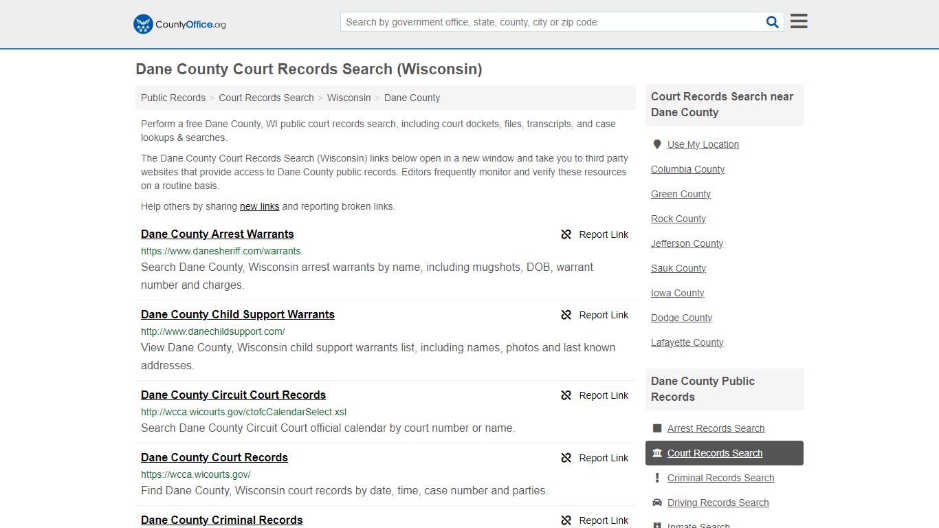 Dane County Court Records Search (Wisconsin) - County Office